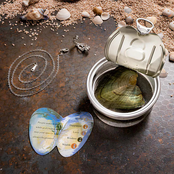 Oyster Pearl Necklace with Pearl Earrings and Free Pearl Ring