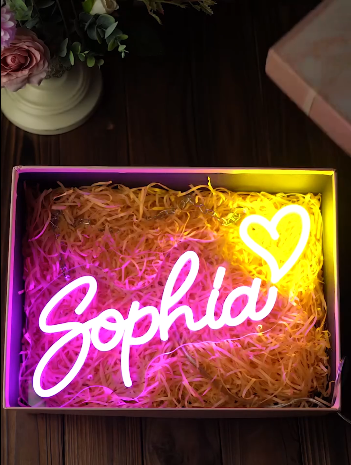 🌟 Personalized Neon LED Sign – Custom Name with Heart 🌟