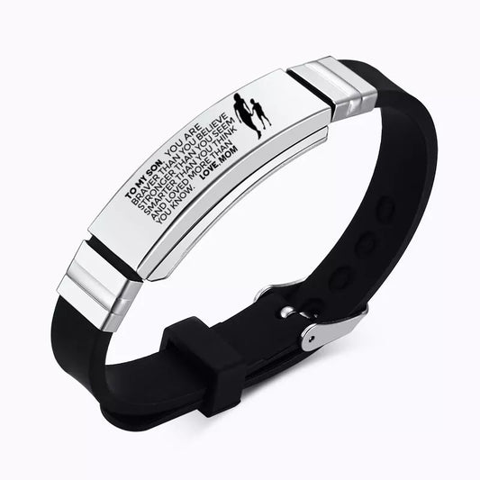 Carry My Words” – Stainless Steel Bracelet for Son