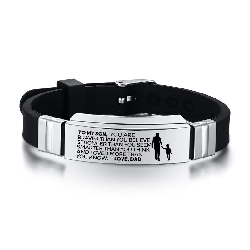 Carry My Words” – Stainless Steel Bracelet for Son