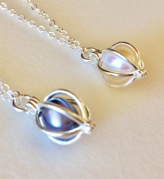 Oyster Pearl Necklace with Pearl Earrings and Free Pearl Ring