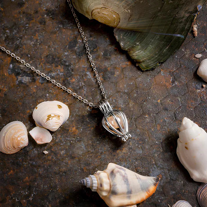 Oyster Pearl Necklace with Pearl Earrings and Free Pearl Ring