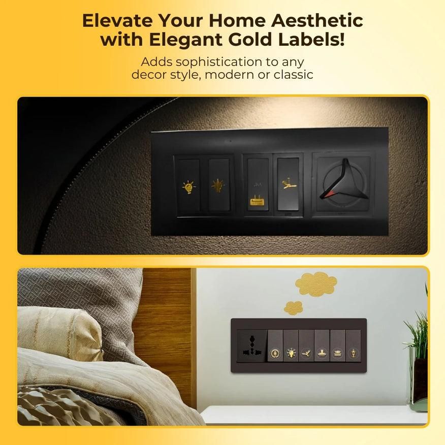 ✨🏆 Gold Switch Stickers – Style Meets Functionality! 🏠💡