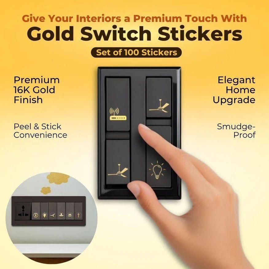 ✨🏆 Gold Switch Stickers – Style Meets Functionality! 🏠💡