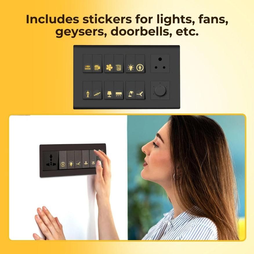 ✨🏆 Gold Switch Stickers – Style Meets Functionality! 🏠💡