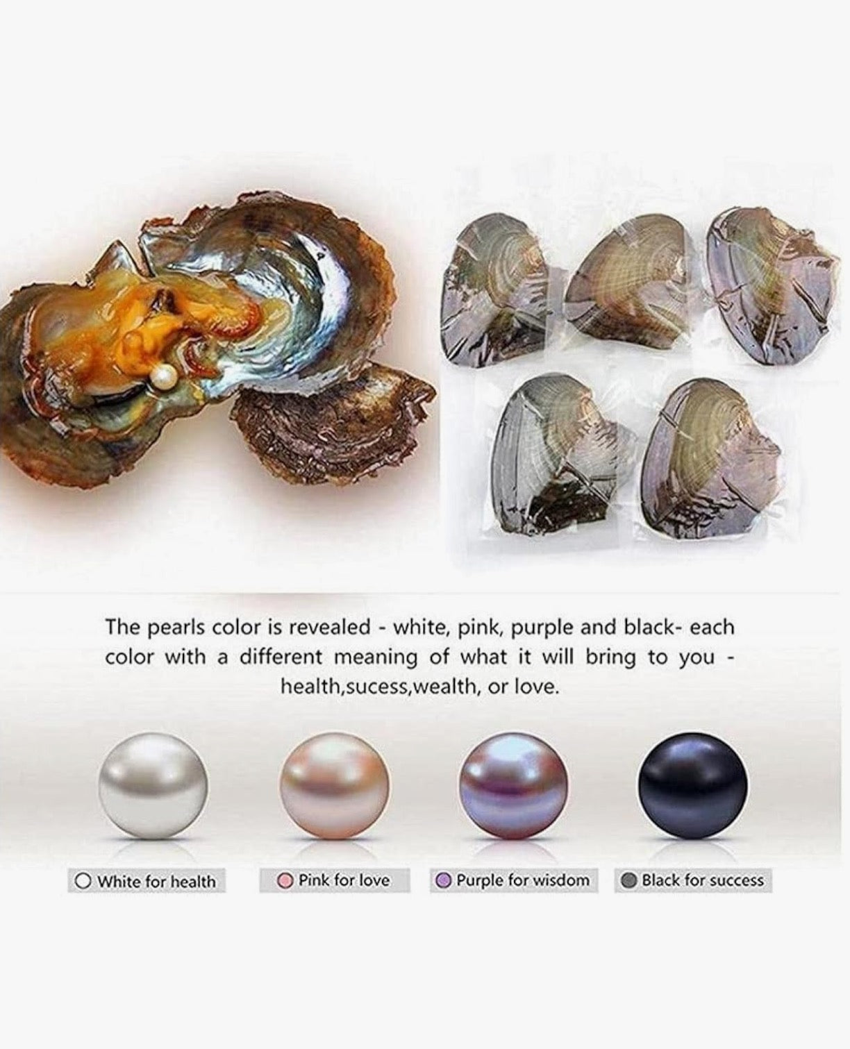 Oyster Pearl Necklace with Pearl Earrings and Free Pearl Ring