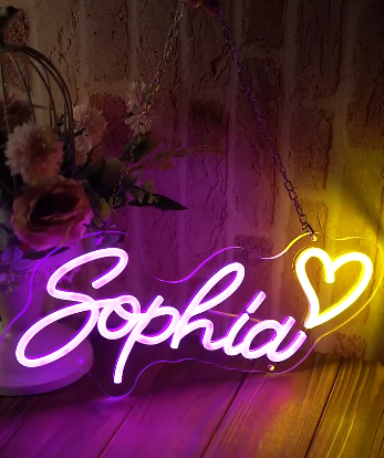 🌟 Personalized Neon LED Sign – Custom Name with Heart 🌟
