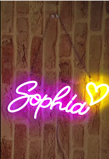 🌟 Personalized Neon LED Sign – Custom Name with Heart 🌟