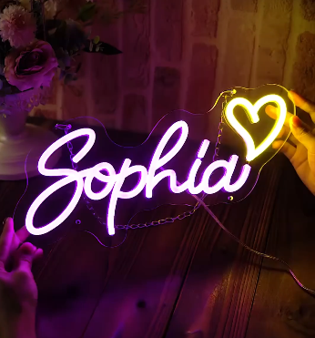 🌟 Personalized Neon LED Sign – Custom Name with Heart 🌟