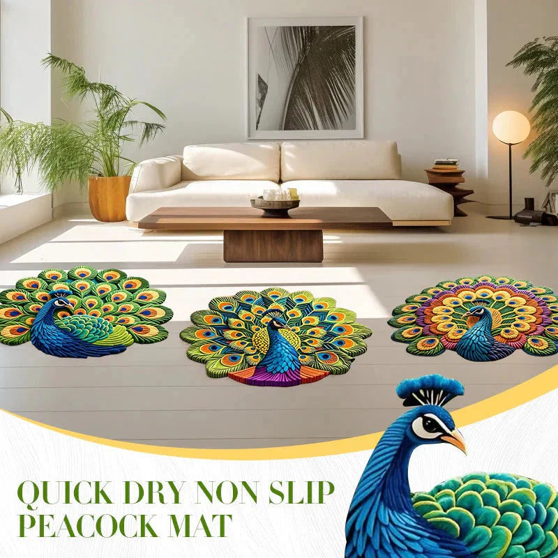 🦚 Premium Non-Slip Peacock Mats Buy One Get One Free 🏡✨