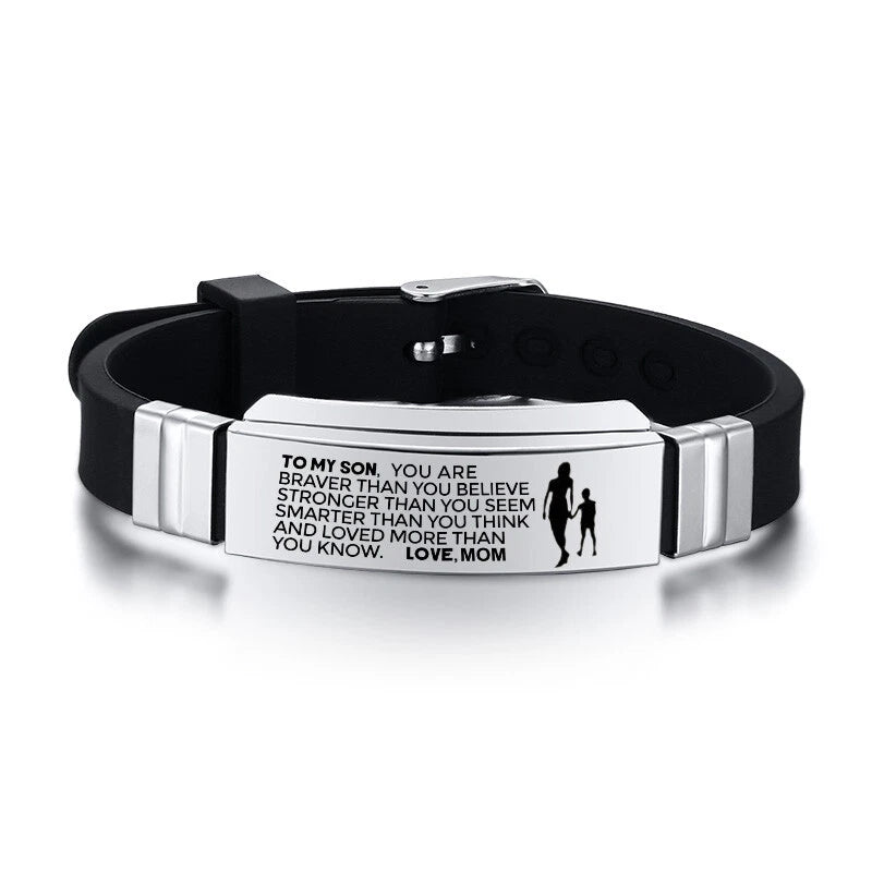 Carry My Words” – Stainless Steel Bracelet for Son
