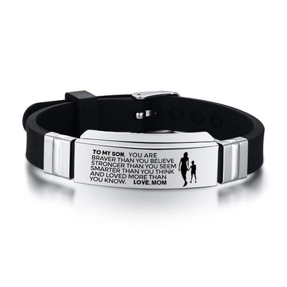 Carry My Words” – Stainless Steel Bracelet for Son