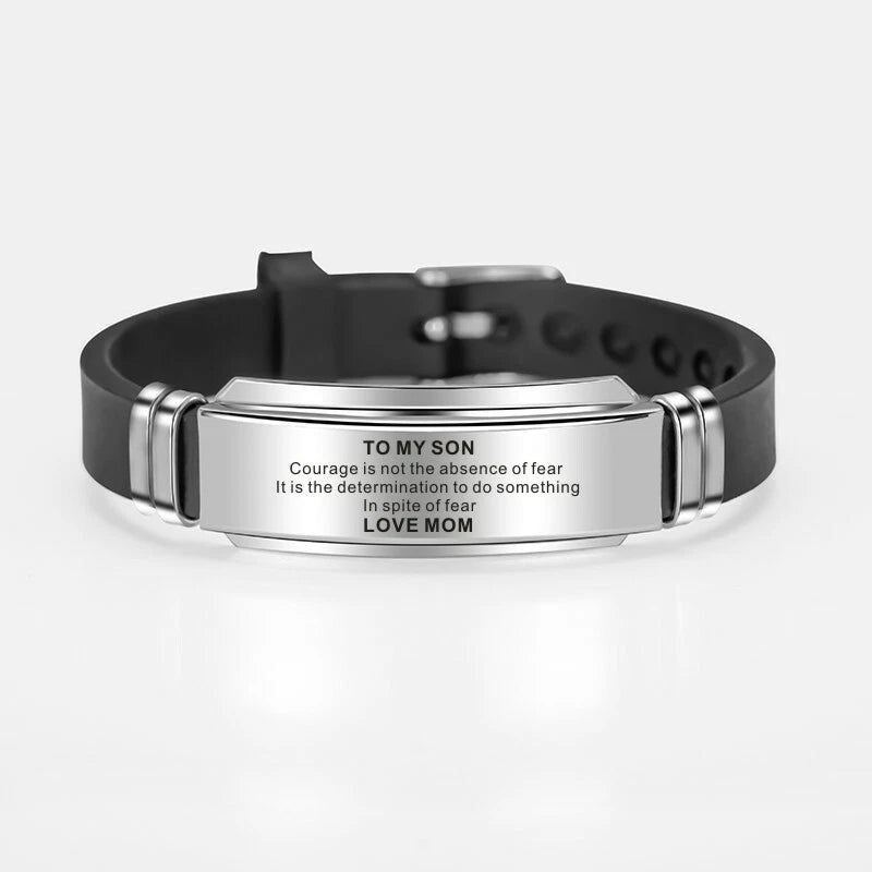 Carry My Words” – Stainless Steel Bracelet for Son