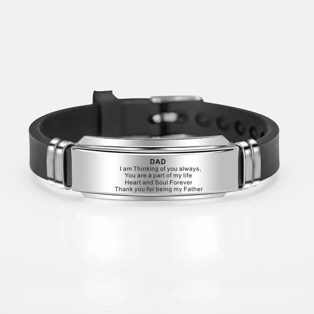 Carry My Words” – Stainless Steel Bracelet for Son