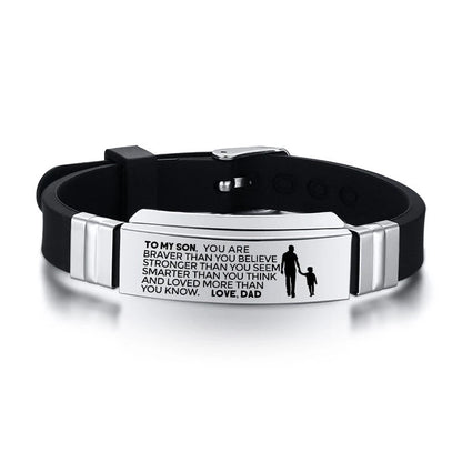 Carry My Words” – Stainless Steel Bracelet for Son